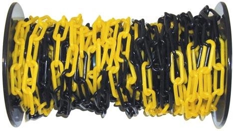 Plastični signalni lanac crno‑žuti 25 m