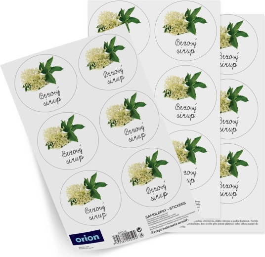 Naljepnice za boce – sirup od bazge 18 kom CZ