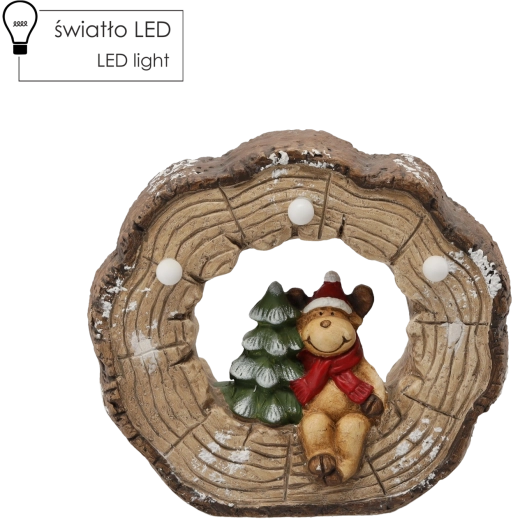 Božićna figurica – sob u panju s LED osvjetljenjem 29 × 12 × 26 cm