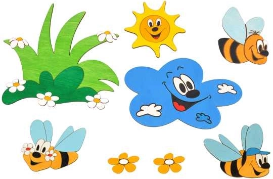 Drvena dekoracija livada i pčelice DoDo