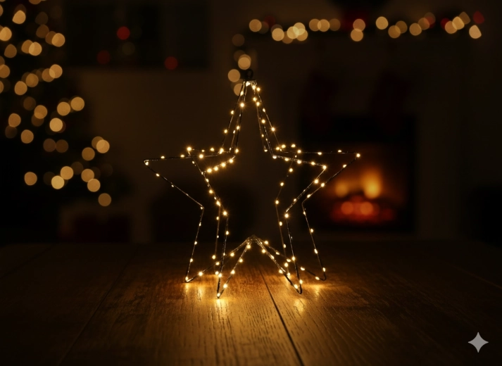 Božićna LED zvijezda 40 cm, 120 LED, toplo bijela, na baterije