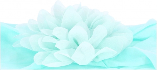 Dječja traka za kosu s cvijetom - menta, široka