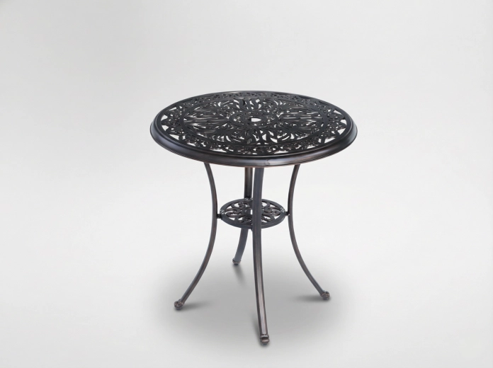 Aluminijski vrtni stol Danbury, antička brončana, okrugli Ø68 × 70 cm