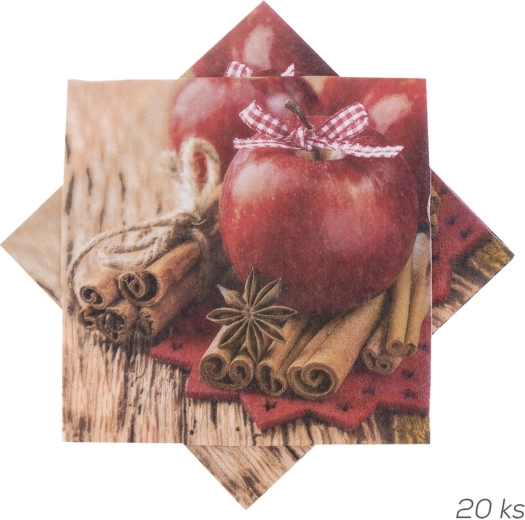 Papirnate salvete s motivom jabuka 33 × 33 cm, 20 kom