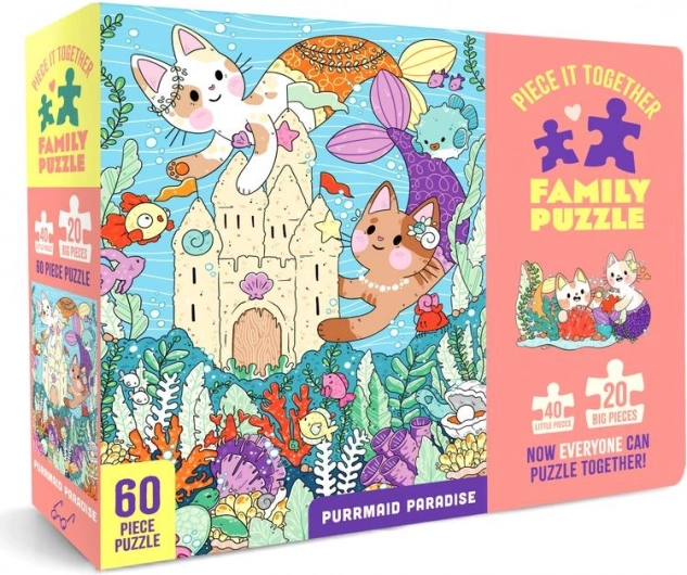 Obiteljske puzzle Purrmaid Paradise 60 dijelova – Chronicle Books