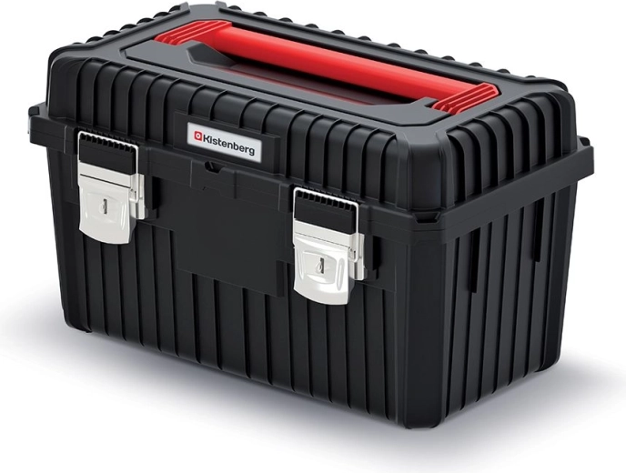 Kofer za alat HEAVY s metalnim bravama, 585 × 360 × 337 mm, crni