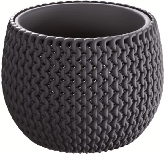 Žardinijera Splofy Bowl s uloškom 18 cm – antracit