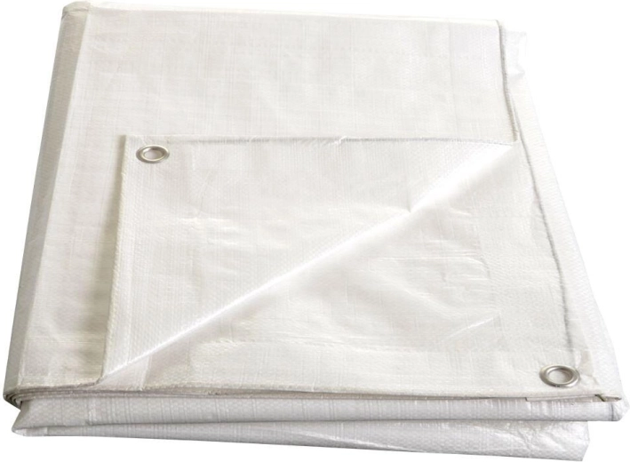 Bijela kaširana cerada s očicama 5 × 6 m, 140 g/m²