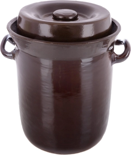 Keramički lonac za kiseljenje (za kiseli kupus) 15 l s poklopcem