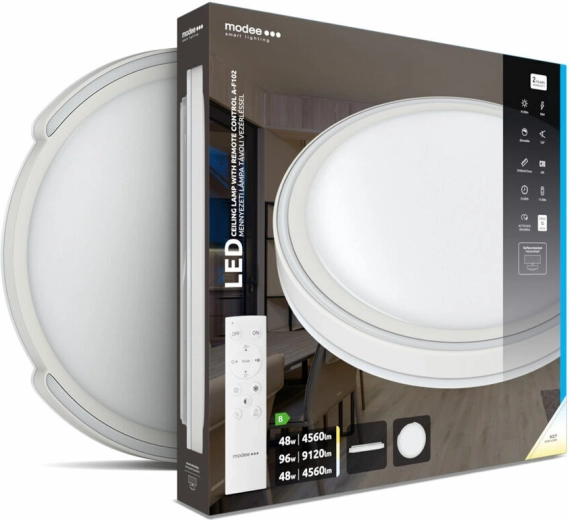 Stropno LED svjetlo Modee Smart Lighting A‑F102, 2×48 W, zatamnjujuće, s daljinskim upravljačem