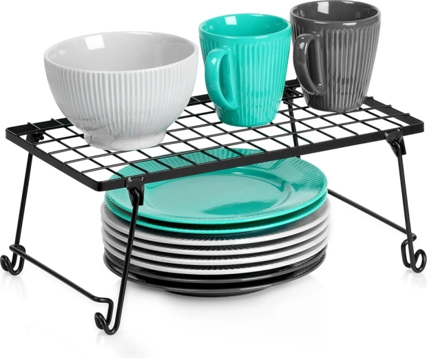 Kuhinjska metalna polica crna 36 × 22 × 15 cm