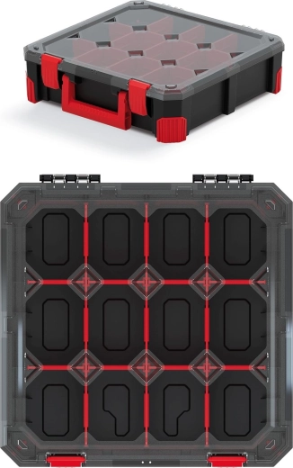 Organizator Titan s 12 pretinaca, prozirni poklopac i ergonomska ručka