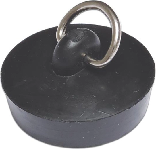 Gumeni čep za sudoper 43 mm s metalnom omčom, crni