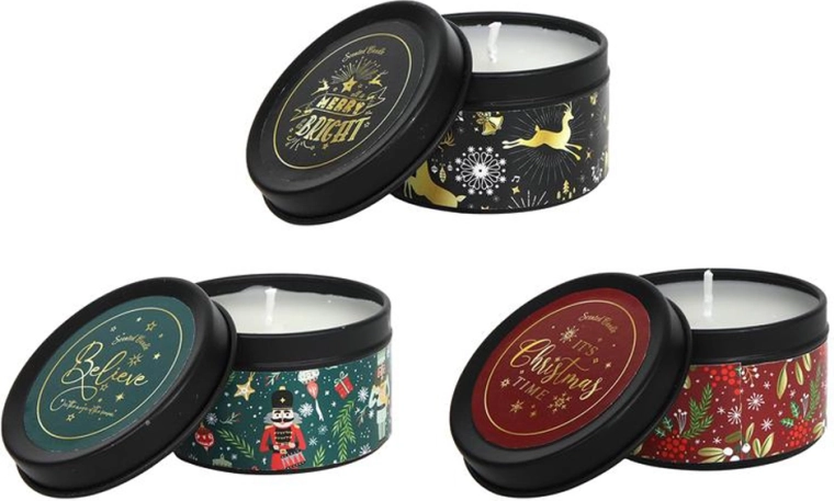 Mirisna svijeća u limenoj kutijici 6,5 × 4 cm, mix mirisa