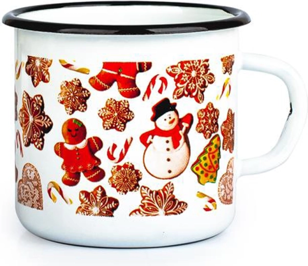 Emajlirana šalica TORO 370 ml s motivom medenjaka