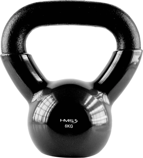 Kettlebell HMS 6 kg s vinilnom površinom, crni