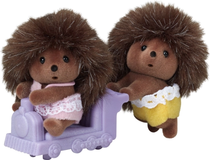 Sylvanian Families blizanci ježića s ljubičastim vlakićem