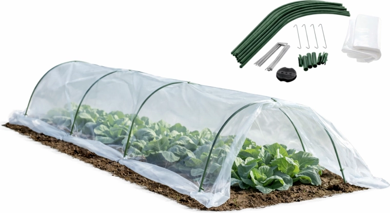 Mini vrtni staklenik tunel 1,8 × 6 m s folijom