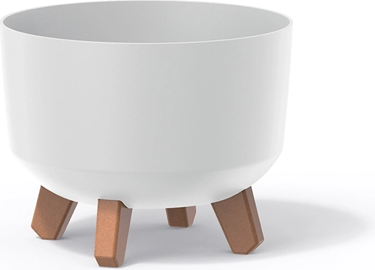 Bijela plastična tegla za cvijeće s nožicama Gracia Standard 24 cm
