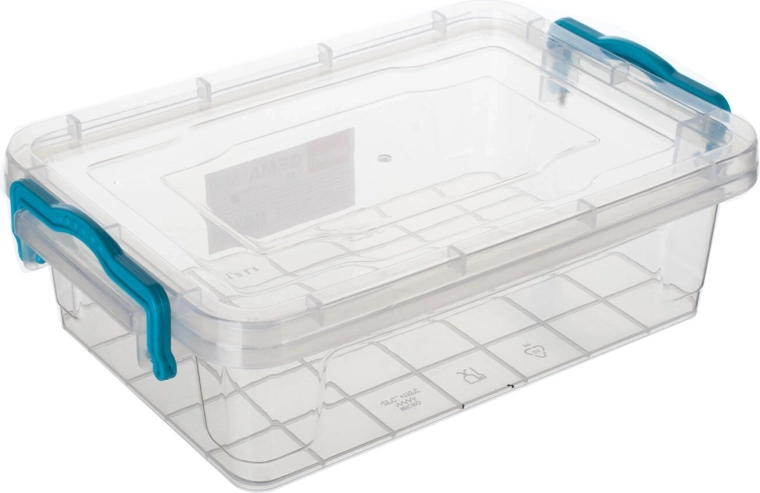 Kutija Gema pravokutna 1,8 l s tirkiznim ručkama