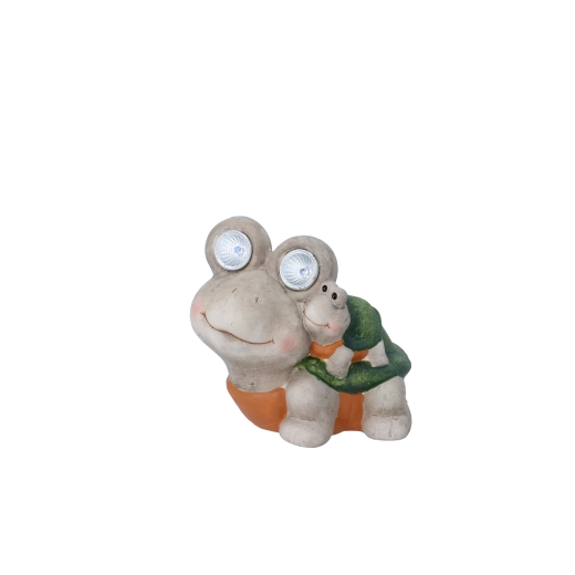 Vrtna figurica kornjače s LED očima 15 × 12,5 × 14,5 cm