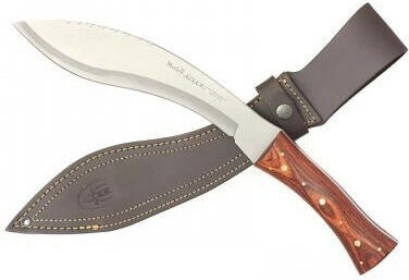 Muela kukri nož za prirodu 26 cm, drvo Pakka, kožna futrola