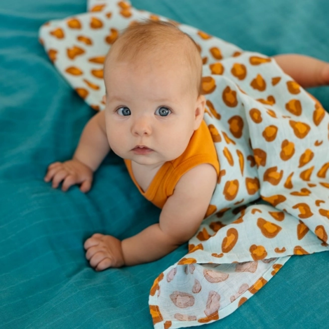 Tommy Lise muslin pelene Blue Leopard set 2 kom