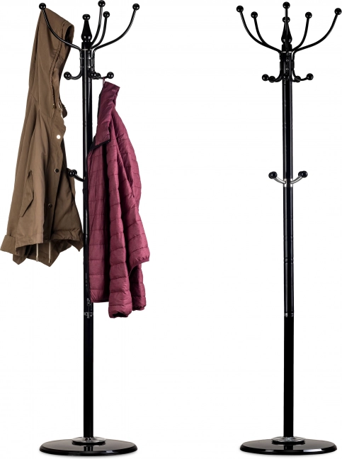 Samostojeća vješalica za odjeću s mramornom bazom ModernHome, crna