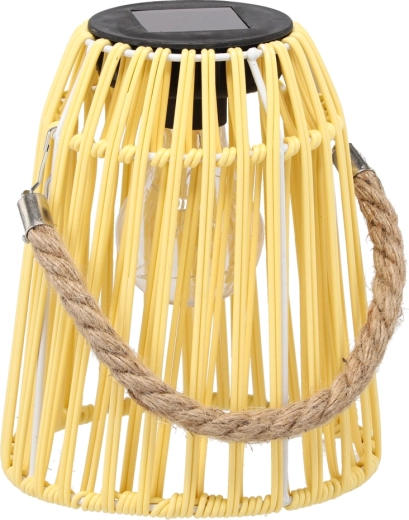 Solarni vrtni lampion žuti 18 cm s LED