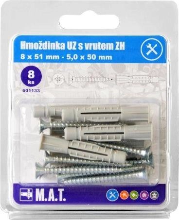 Čvorna tiple s obodom 8 mm s vijkom 5x50 mm (8 kom)