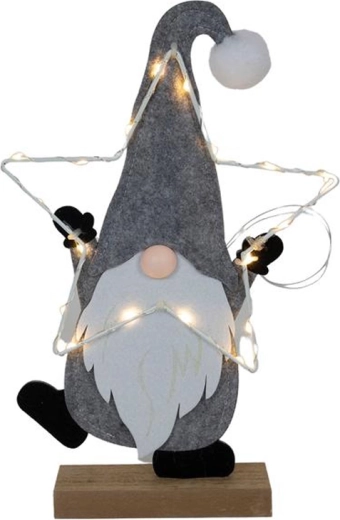 Filcana figurica Djeda Božićnjaka 35 cm s LED svjetlima