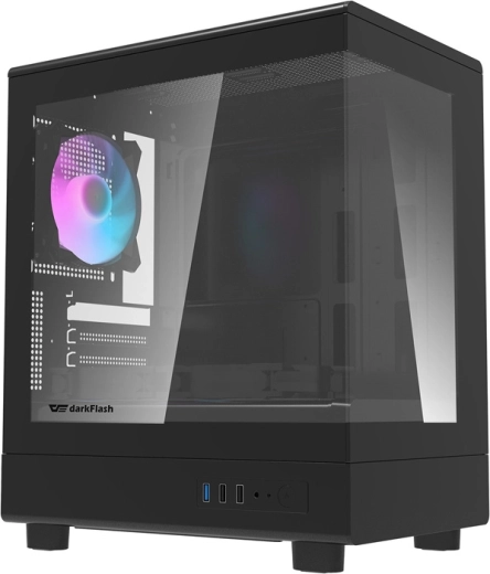 Računalno kućište Darkflash DB330M mini tower s kaljenim staklom, crno