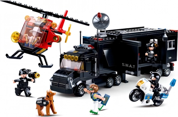 SLUBAN policija SWAT mobilna baza s helikopterom i motorom