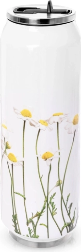 Termo čaša u obliku limenke s cvijećem 700 ml