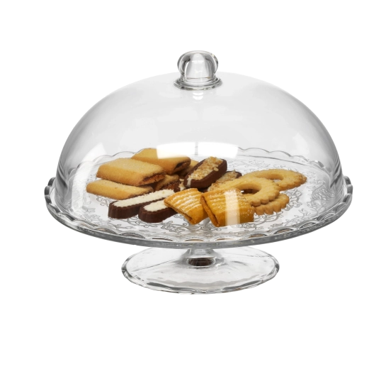 Staklena etažirana zdjela s poklopcem 29 cm