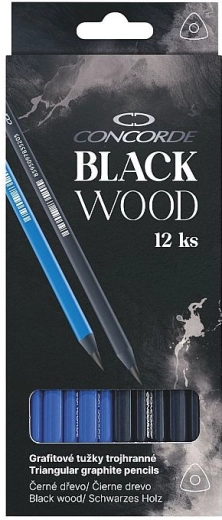 Grafitne olovke CONCORDE Black Wood HB, trokutaste, 12 kom