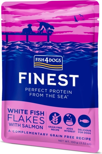 Fish4Dogs vrećica za pse od bijele ribe s lososom 100 g