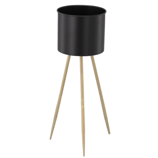 Elegantno metalno postolje za cvijeće 24 × 24 × 70 cm, crno sa zlatnim nogama