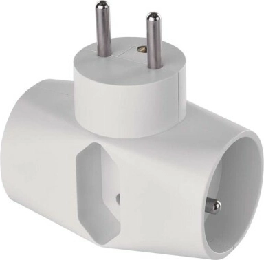 Višestruka utičnica EMOS 2× okrugla + 1× pravokutna, bijela