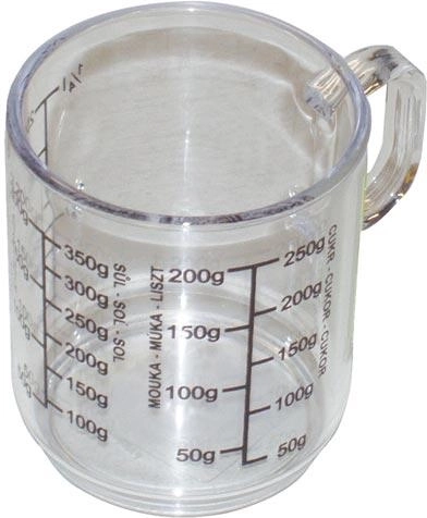 Mjerna čaša s ručkom 0,25 l prozirna plastika