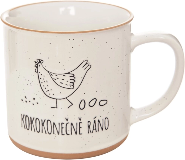 Keramička šalica Statek s motivom kokoši 0,53 l