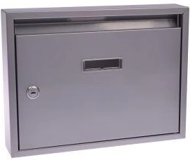 Poštanski sandučić za stambene zgrade 320 × 240 × 60 mm, siva, bez prethodno izbušenih rupa