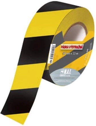 Upozoravajuća traka žuto-crna 75 mm × 500 m