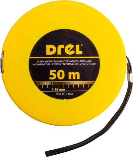 Čelična uvlačna mjerna traka 50 m x 10 mm Drel
