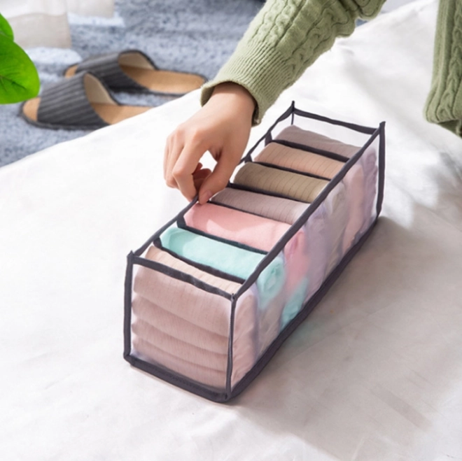 Organizator za ormar s 7 pretinaca za donje rublje - sivi