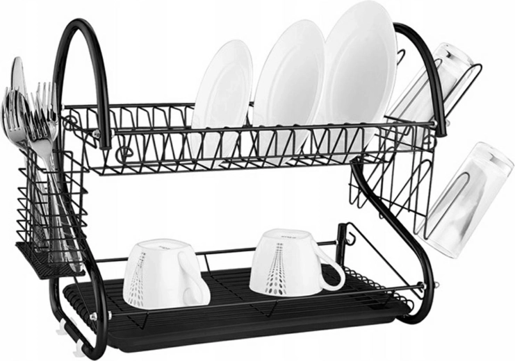 Dvoslojna ocjedna za posuđe crna