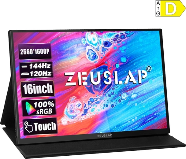 Prijenosni dodirni monitor ZEUSLAP P16KT 16" 2,5K 144 Hz IPS