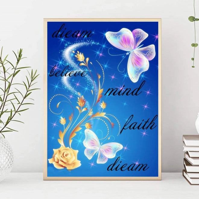 Dijamantni vez s motivom leptira 40x50 cm