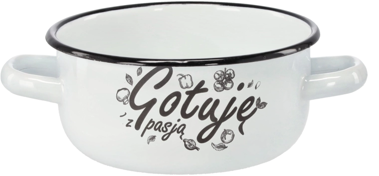 Emajlirani lončić s dvije ručke 1,5 l, 15 cm, bijeli – Kuham s vašu