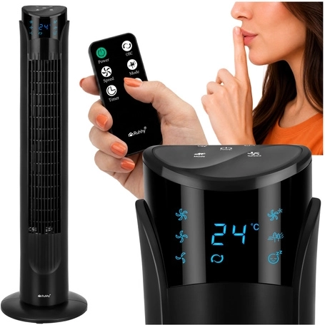 Tornjski ventilator Ruhhy 83 cm crni s daljinskim upravljačem